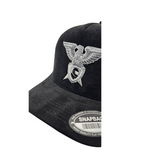 GKSPORT Black Suede Snapback Cap