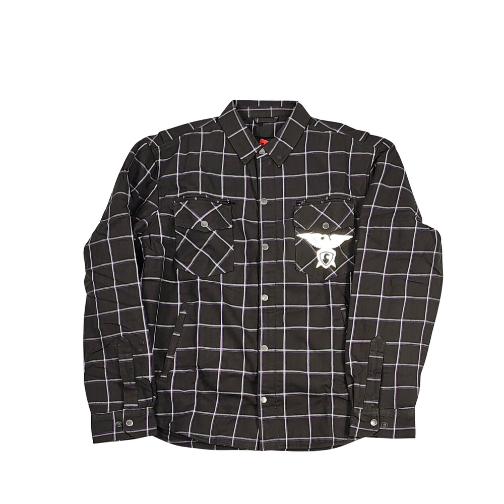 GKSPORT Black & White Windowpane Flannel Shirt