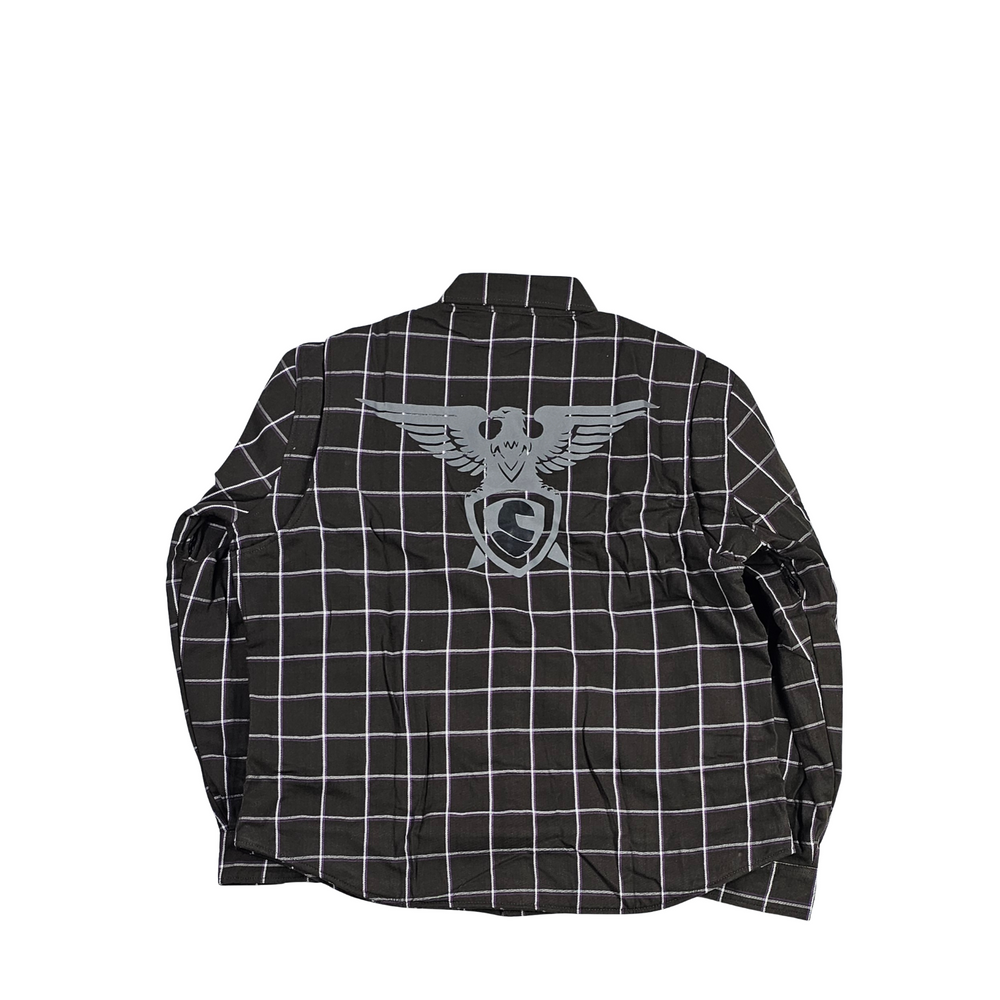 GKSPORT Black & White Windowpane Flannel Shirt