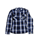 GKSPORT Blue, Black & White Plaid Flannel Shirt
