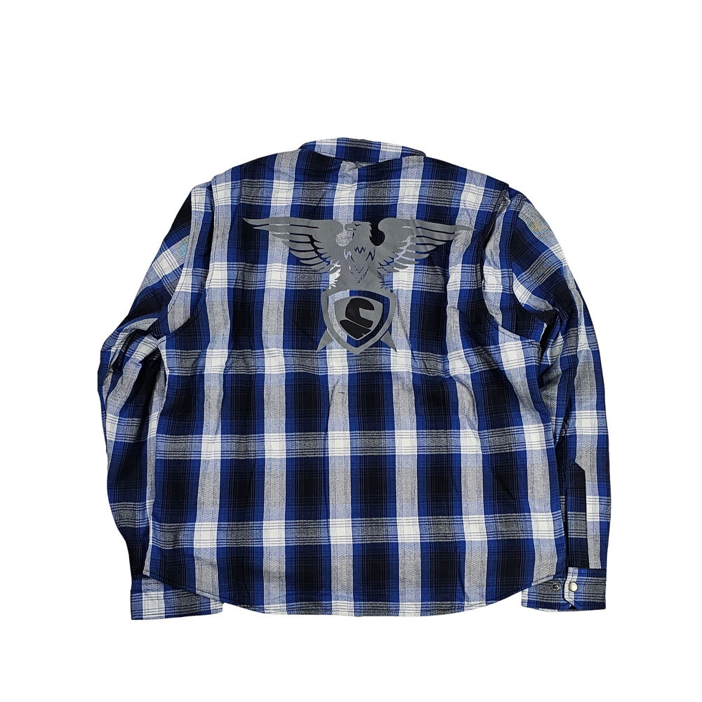 GKSPORT Blue, Black & White Plaid Flannel Shirt