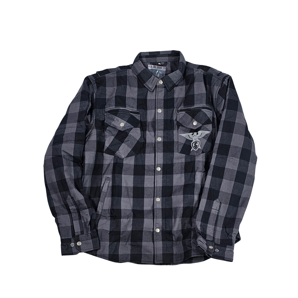 GKSPORT Grey & Black Buffalo Check Flannel Shirt