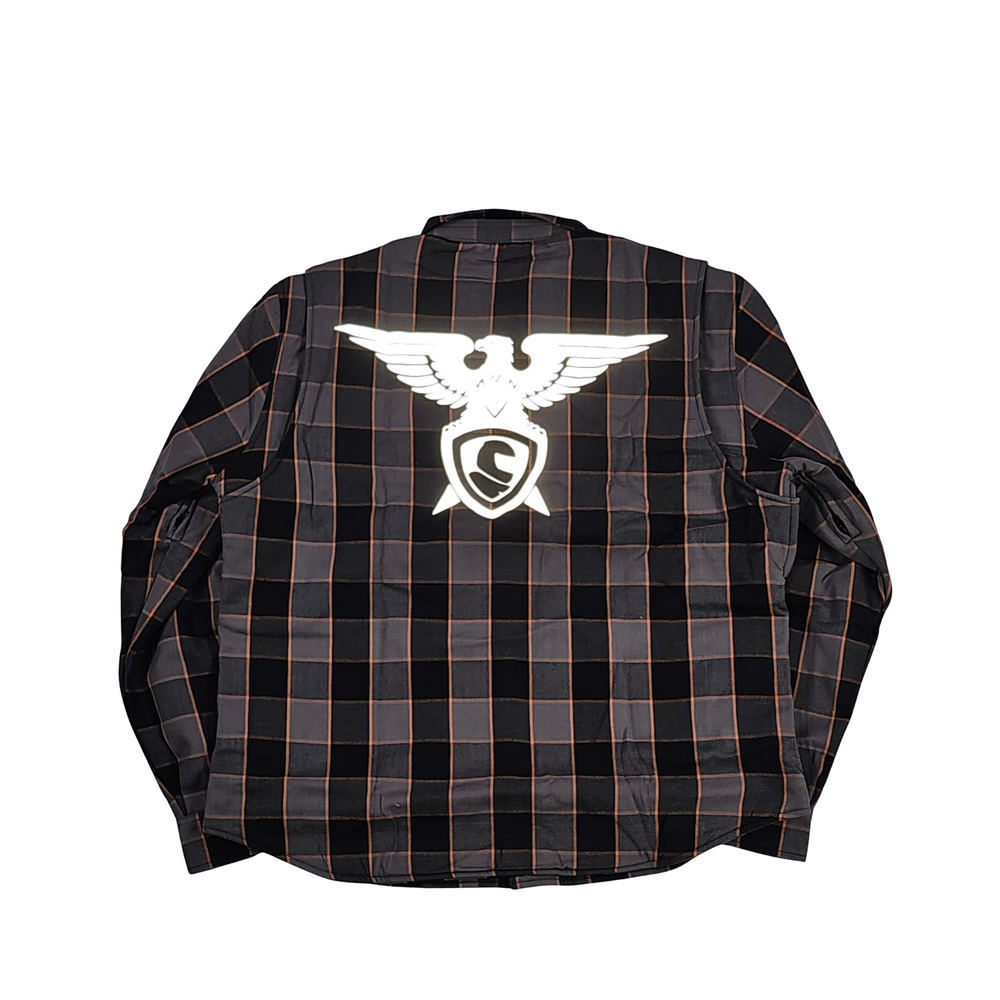GKSPORT Grey & Black Flannel Shirt with Copper Accents
