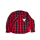 GKSPORT Red & Black Buffalo Check Flannel Shirt