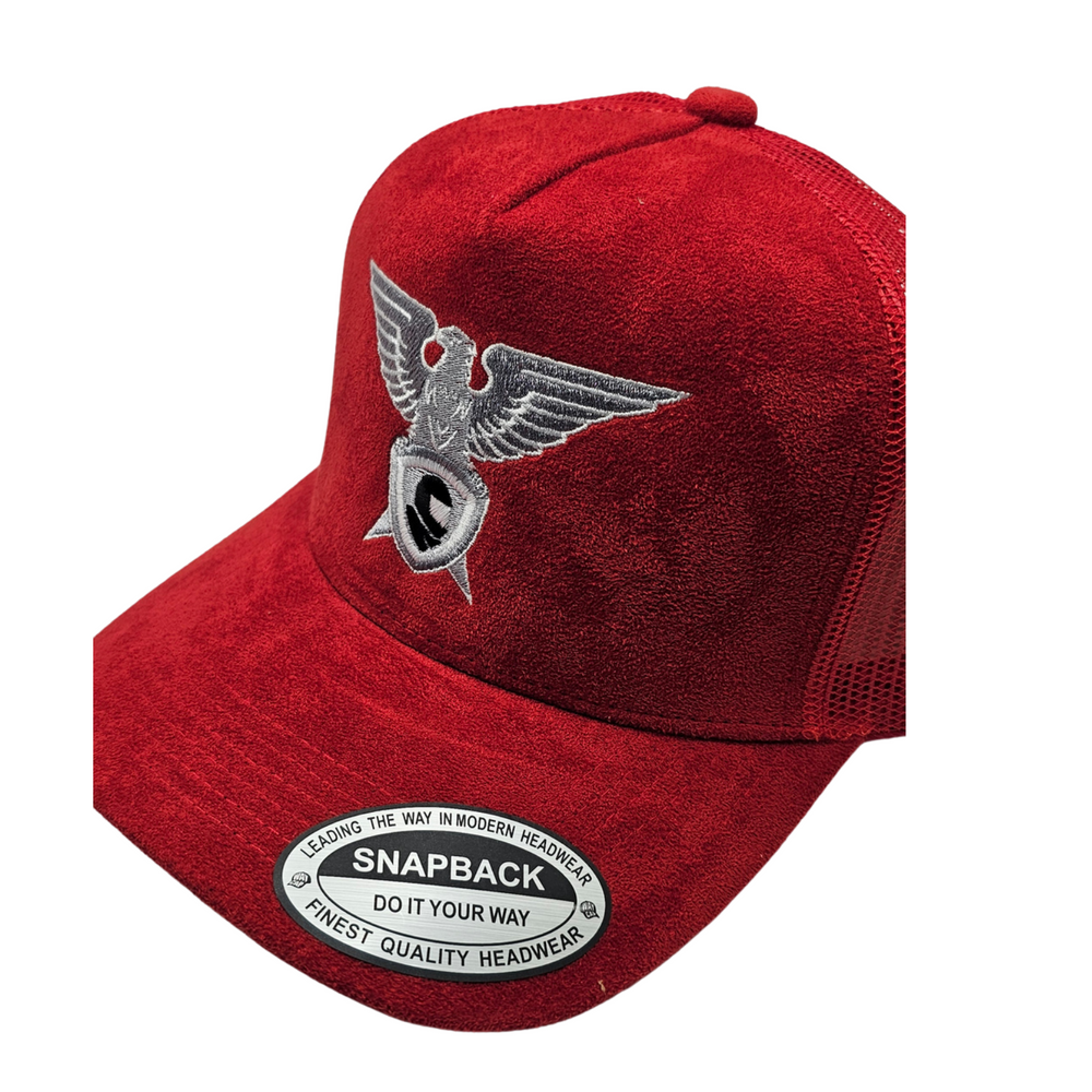 GKSPORT Red Suede Snapback Cap