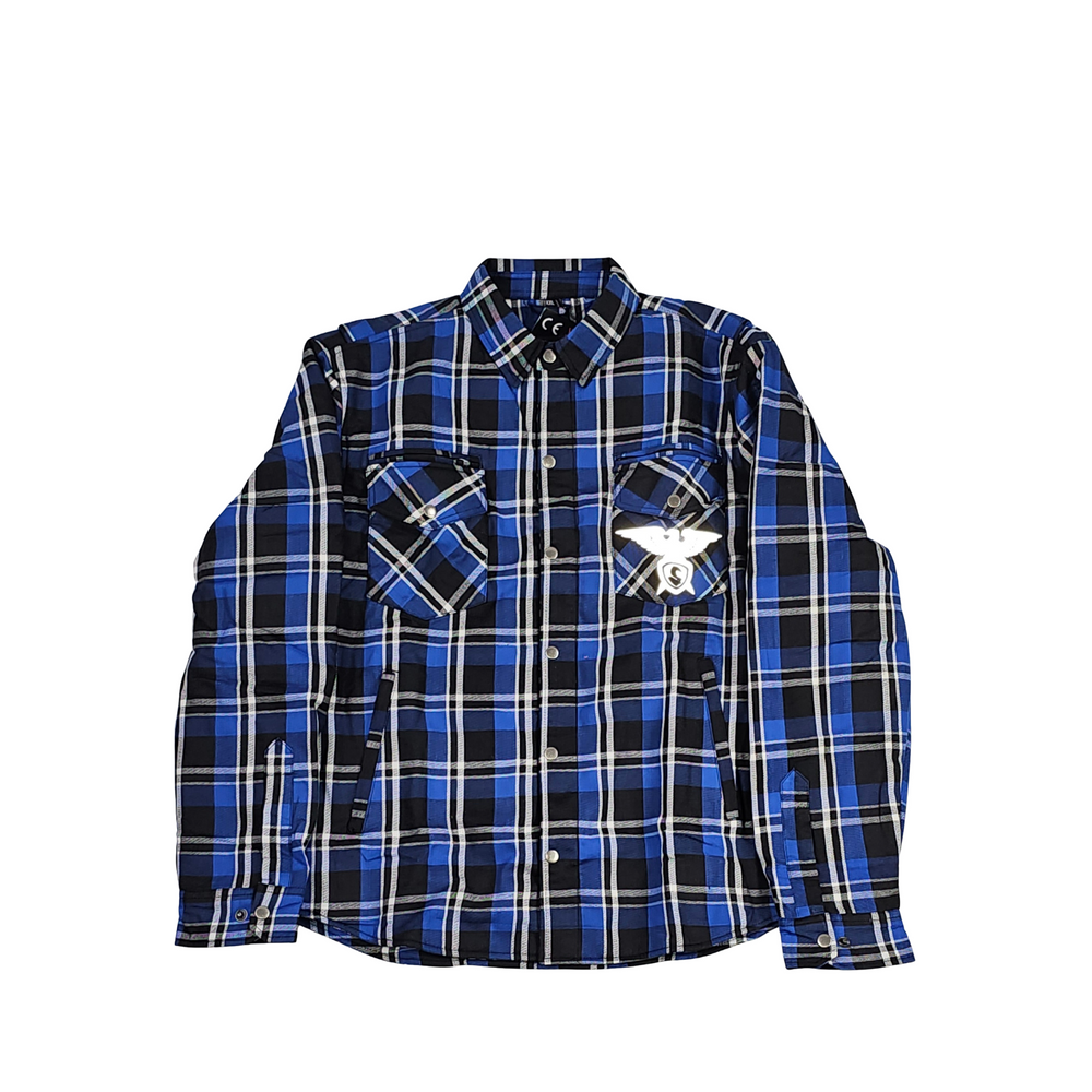 GKSPORT Royal Blue & Black Tartan Flannel Shirt