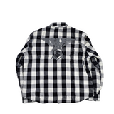 GKSPORT White & Black Buffalo Check Flannel Shirt