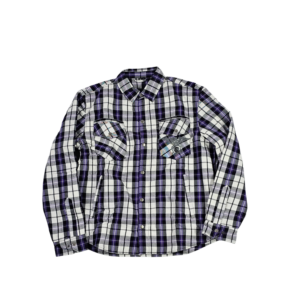 GKSPORT White & Black Flannel Shirt