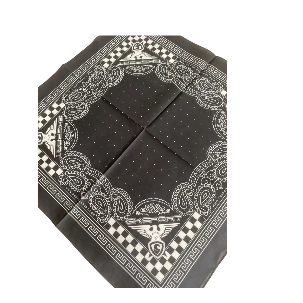 GKSPORT White & Black Paisley Bandana