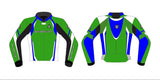 Leather Jacket Green & Blue