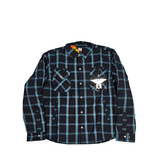 GKSPORT Black & Cyan Plaid Flannel Shirt