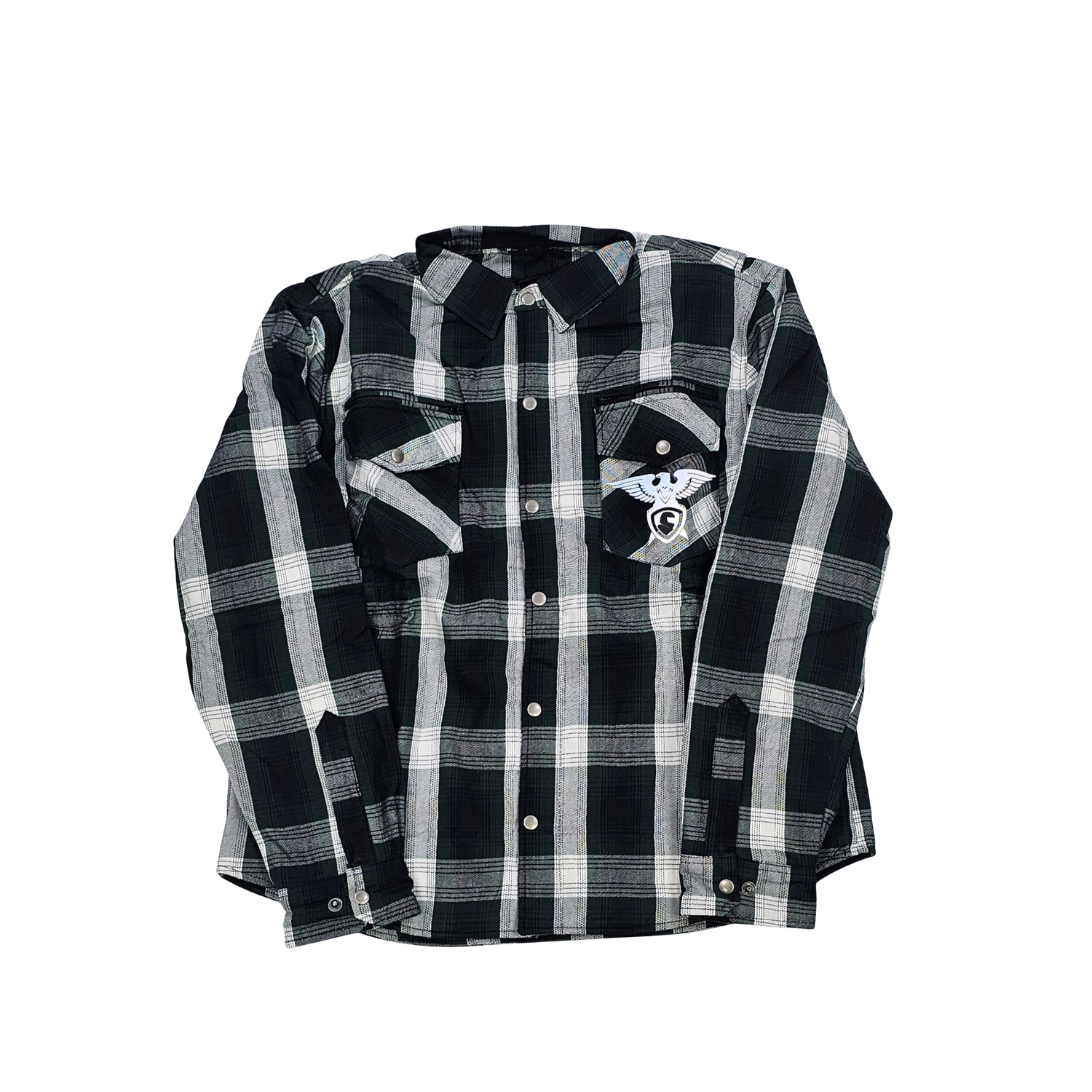 GKSPORT Black & White Plaid Flannel Shirt