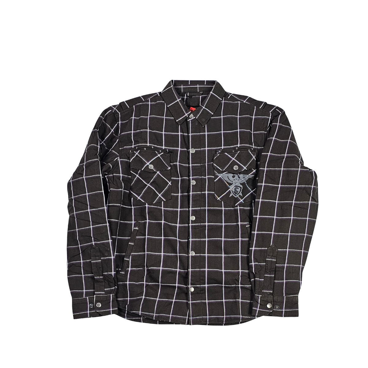 GKSPORT Black & White Windowpane Flannel Shirt