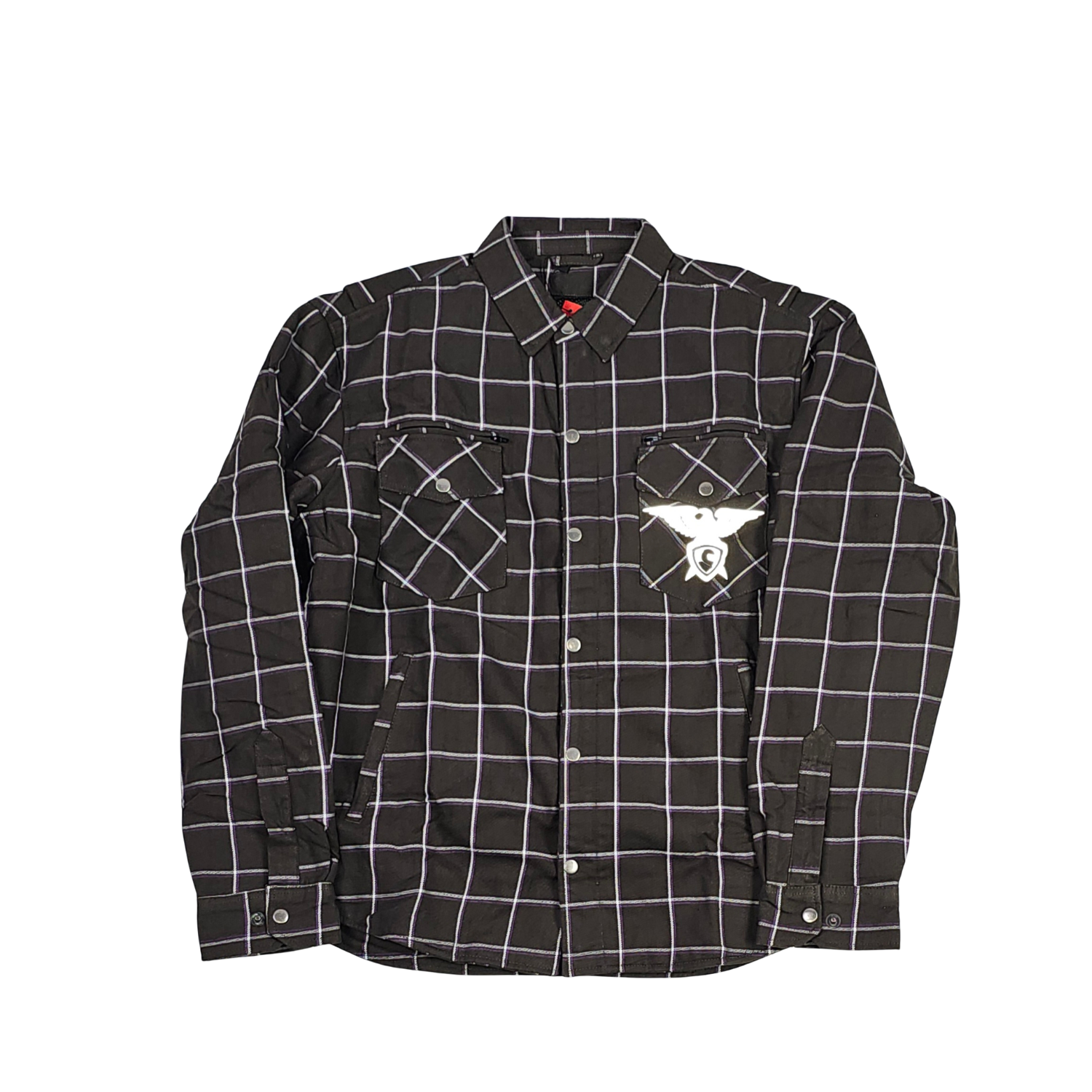 GKSPORT Black & White Windowpane Flannel Shirt