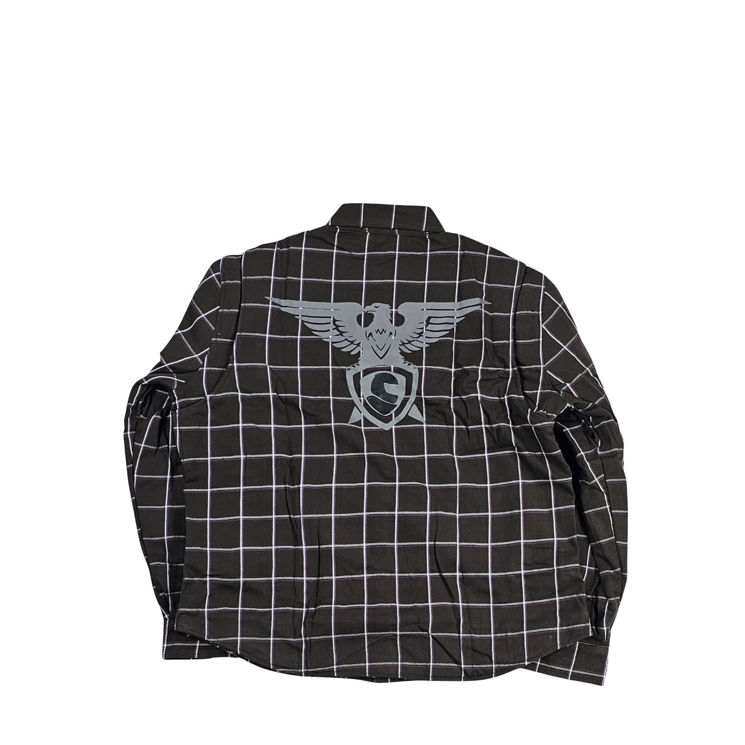 GKSPORT Black & White Windowpane Flannel Shirt