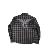 GKSPORT Black & White Windowpane Flannel Shirt