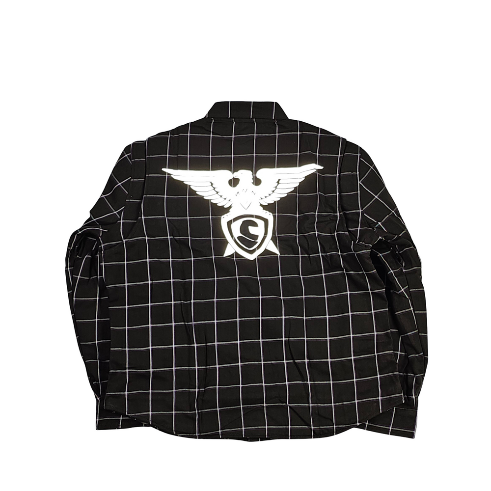 GKSPORT Black & White Windowpane Flannel Shirt