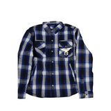 GKSPORT Blue, Black & White Plaid Flannel Shirt