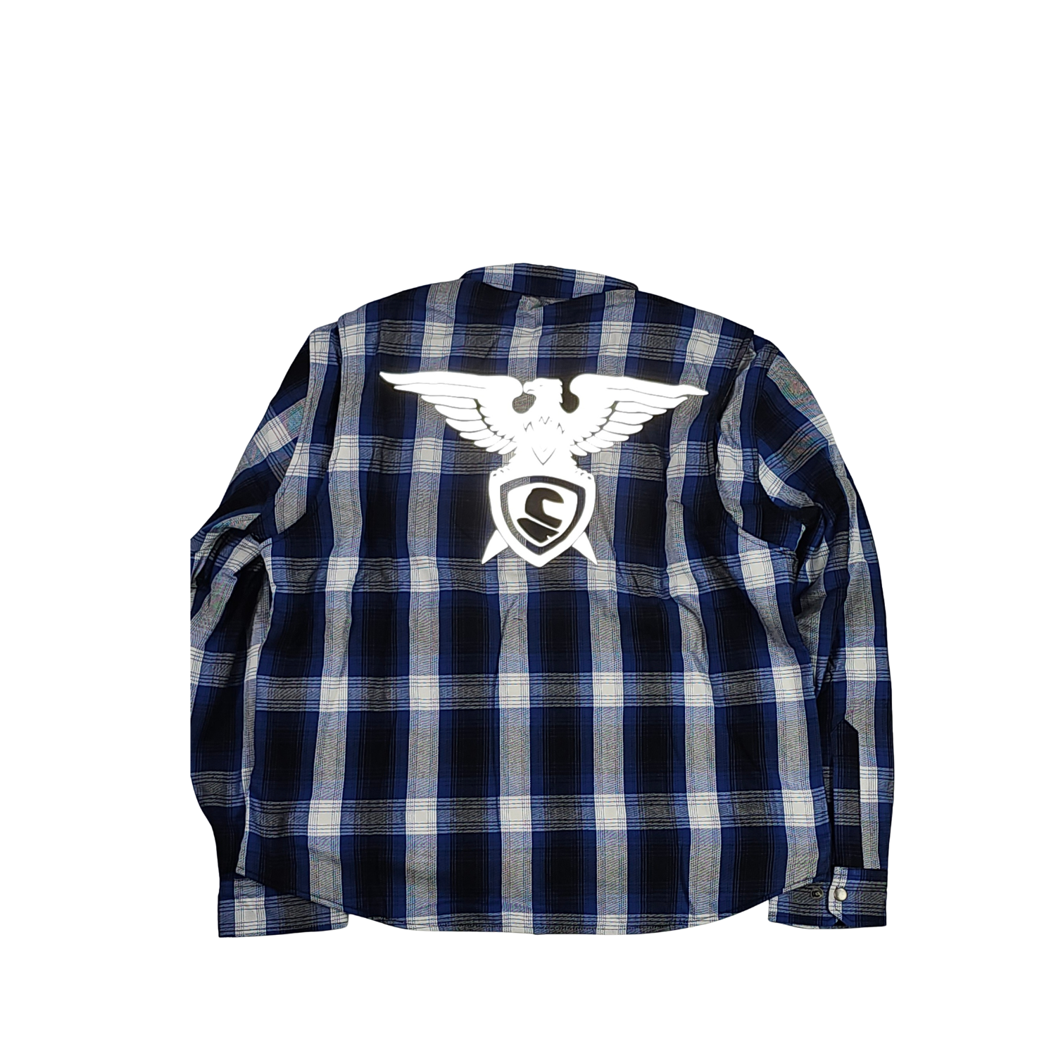 GKSPORT Blue, Black & White Plaid Flannel Shirt