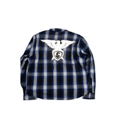 GKSPORT Blue, Black & White Plaid Flannel Shirt