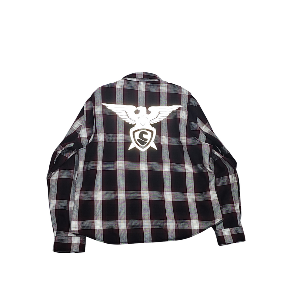 GKSPORT Burgundy & Black Shadow Plaid Flannel Shirt