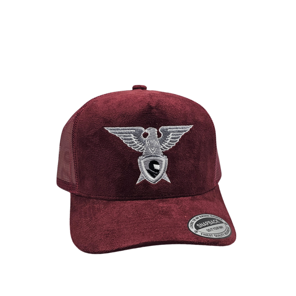 GKSPORT Burgundy Suede Snapback Cap