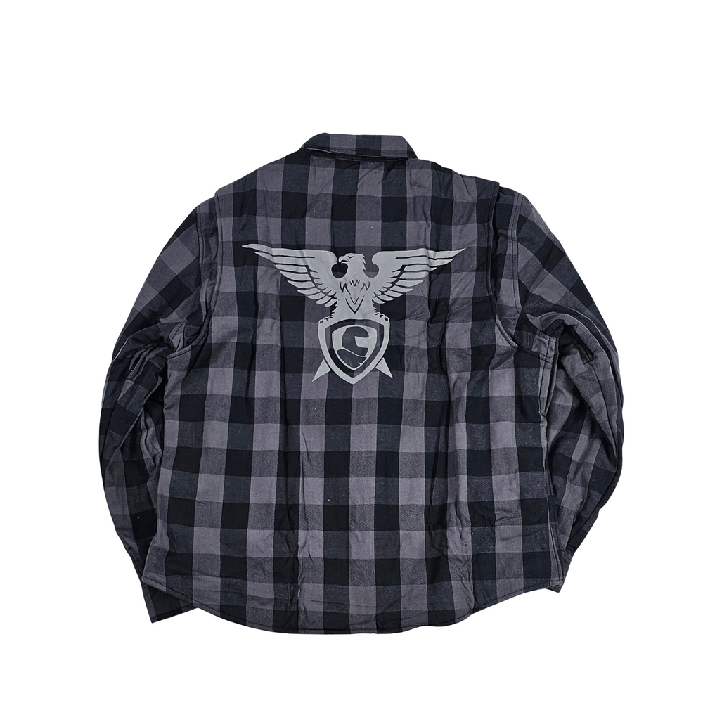 GKSPORT Grey & Black Buffalo Check Flannel Shirt