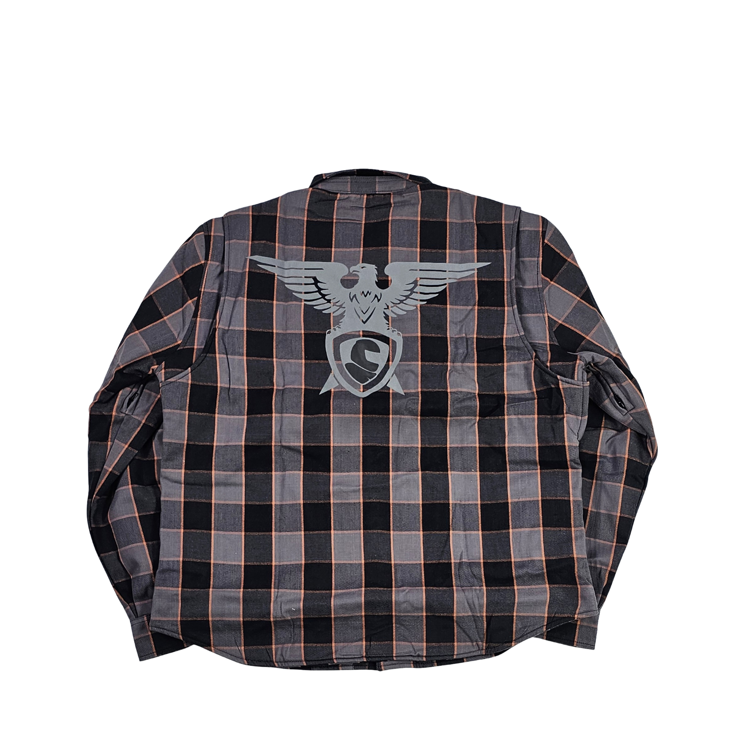 GKSPORT Grey & Black Flannel Shirt with Copper Accents