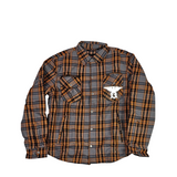 GKSPORT Grey & Orange Plaid Flannel Shirt