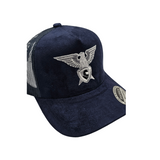 GKSPORT Navy Blue Suede Snapback Cap