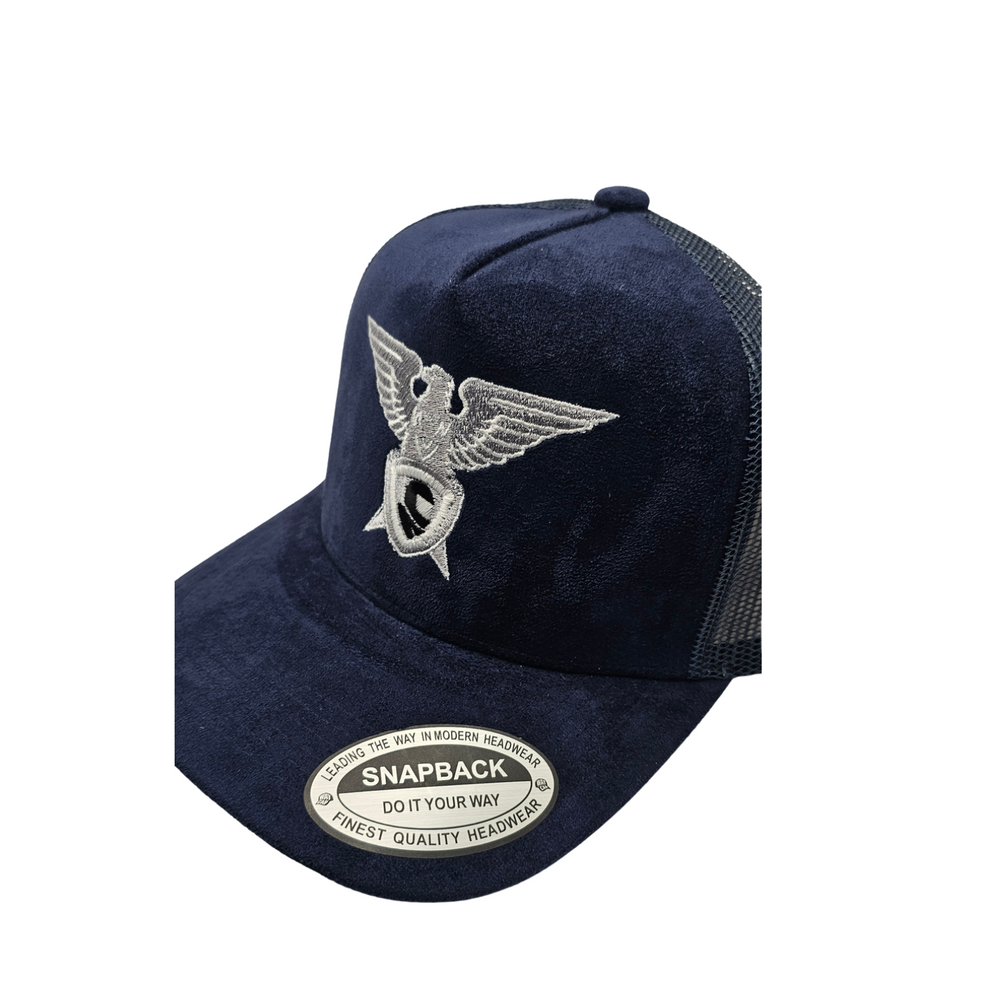 GKSPORT Navy Blue Suede Snapback Cap