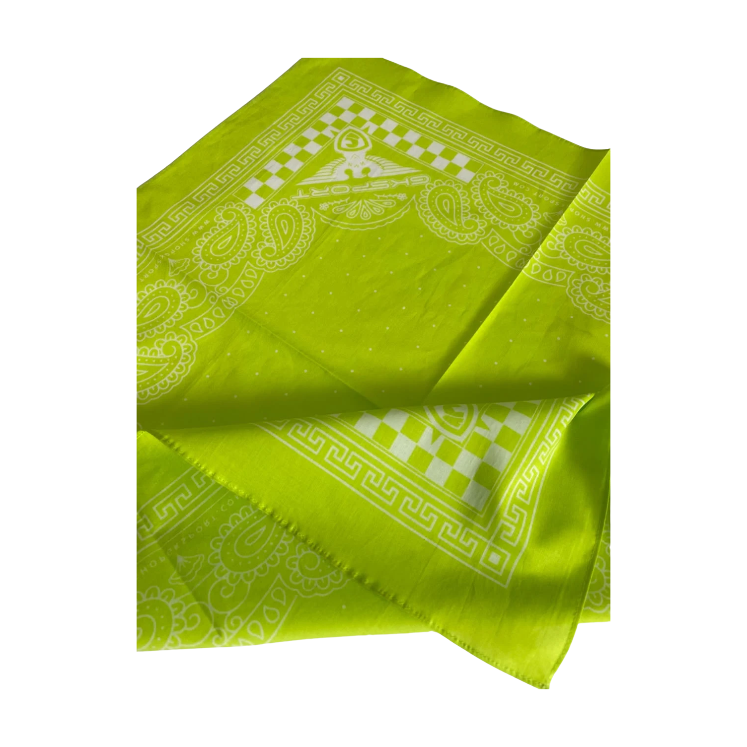 GKSPORT Neon Yellow-Green Paisley Bandana