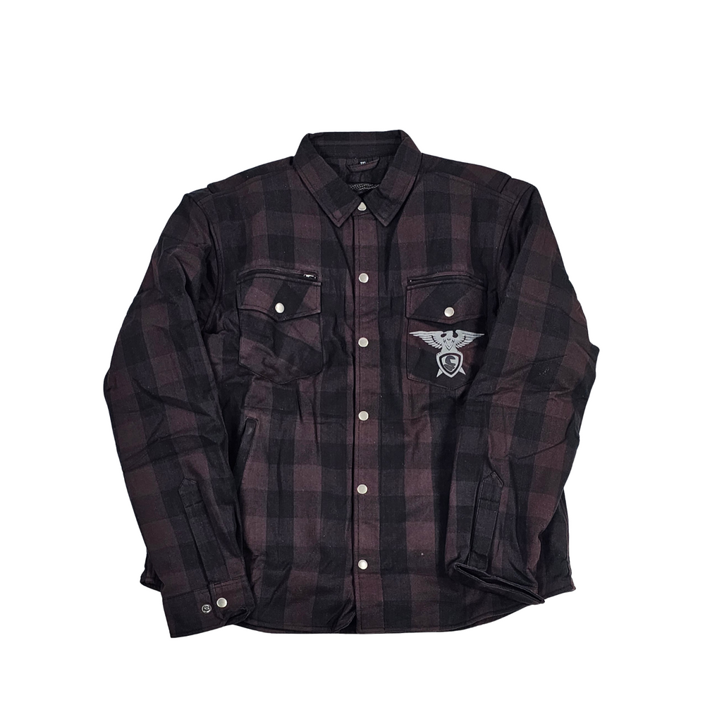 GKSPORT Plum & Black Buffalo Check Flannel Shirt