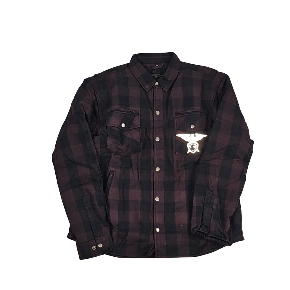 GKSPORT Plum & Black Buffalo Check Flannel Shirt