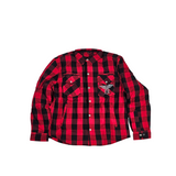 GKSPORT Red & Black Buffalo Check Flannel Shirt