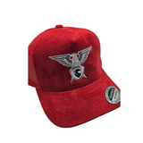 GKSPORT Red Suede Snapback Cap