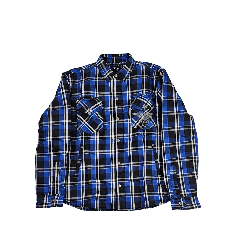 GKSPORT Royal Blue & Black Tartan Flannel Shirt