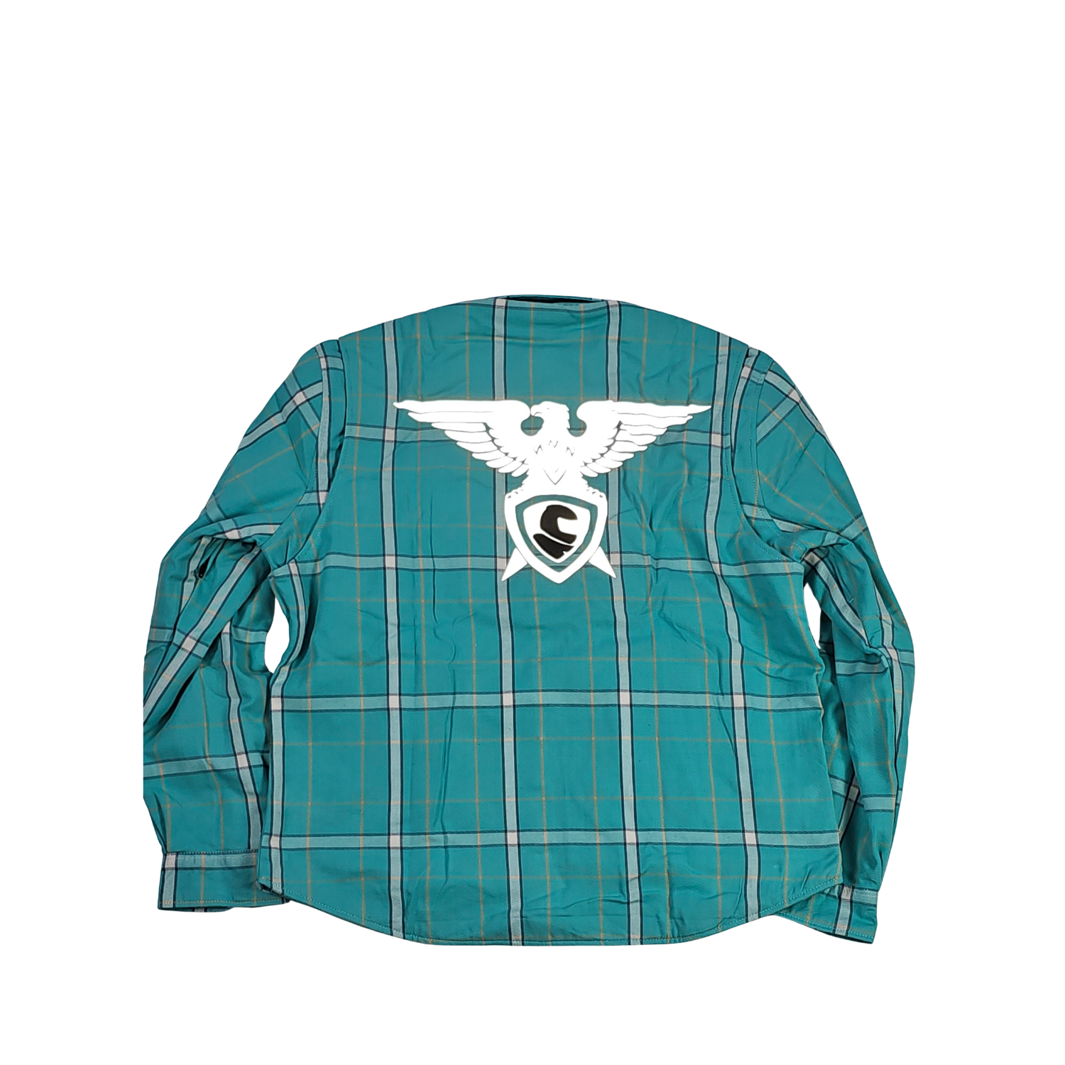 GKSPORT Teal & White Plaid Flannel Shirt