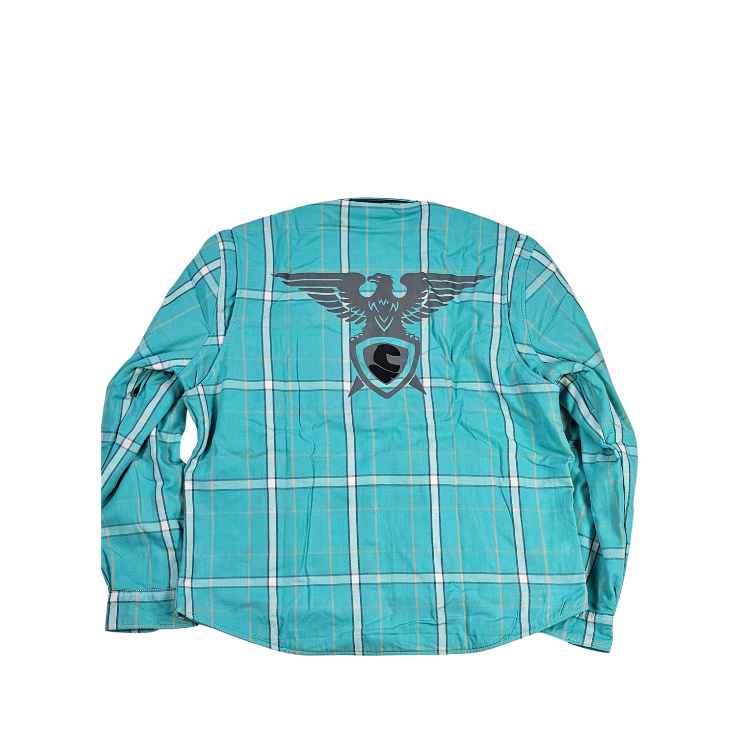GKSPORT Teal & White Plaid Flannel Shirt