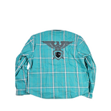 GKSPORT Teal & White Plaid Flannel Shirt