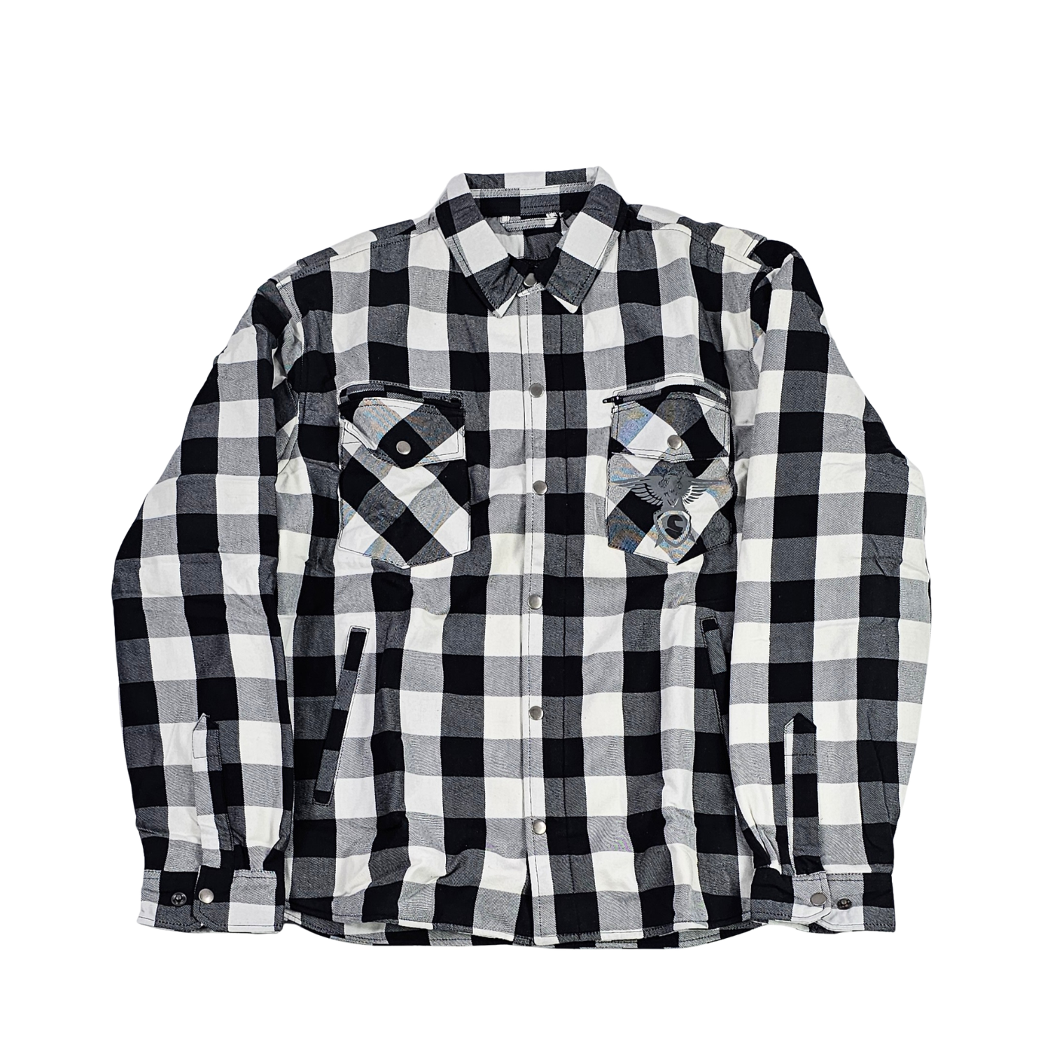 GKSPORT White & Black Buffalo Check Flannel Shirt