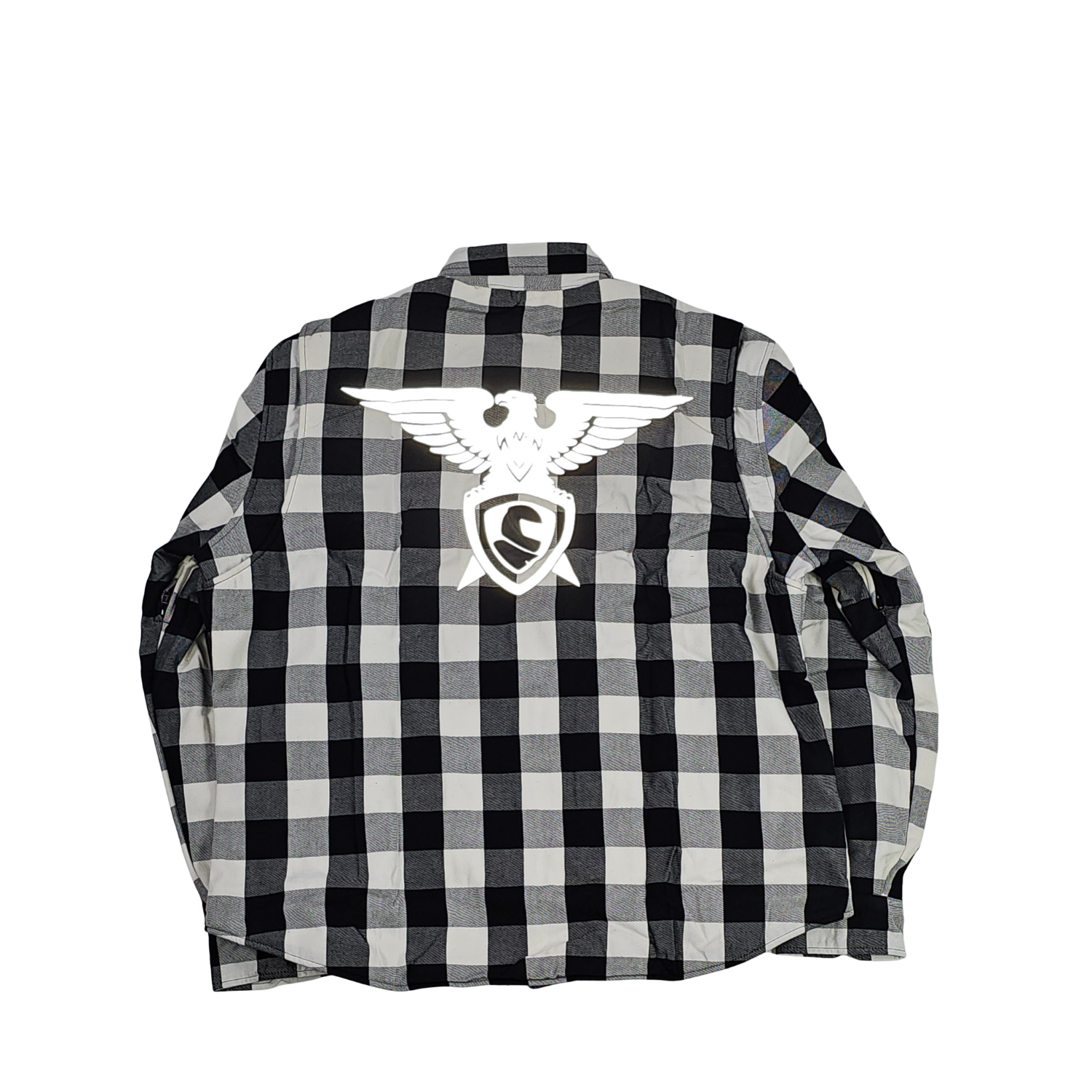 GKSPORT White & Black Buffalo Check Flannel Shirt