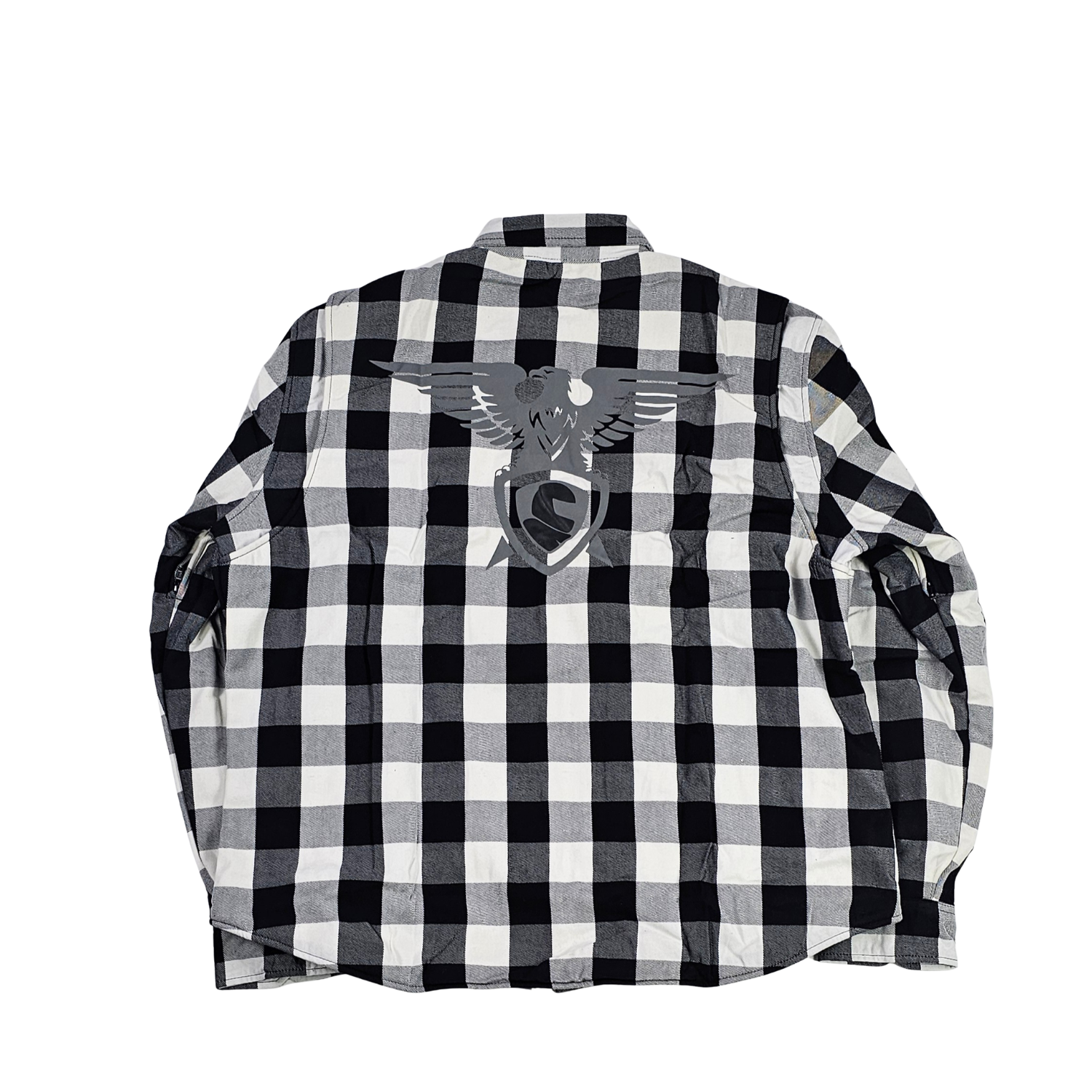 GKSPORT White & Black Buffalo Check Flannel Shirt