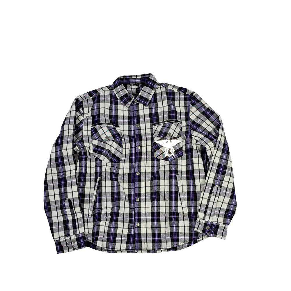 GKSPORT White & Black Flannel Shirt