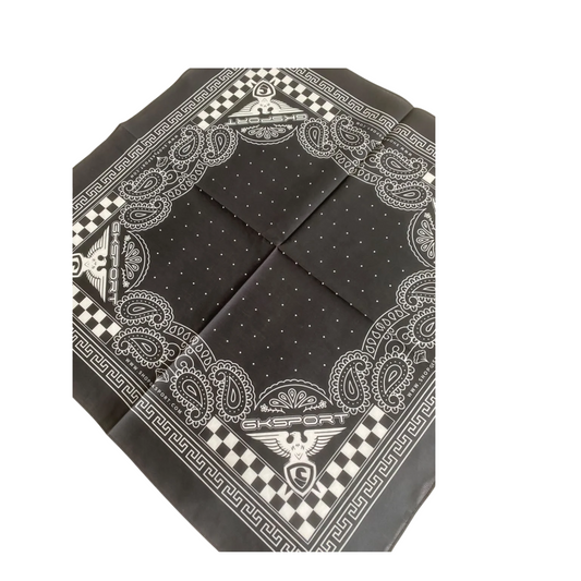 GKSPORT White & Black Paisley Bandana